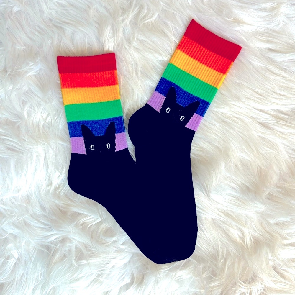 Rainbow Cat Socks